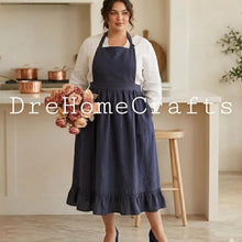 Load image into Gallery viewer, 50's style aprons, grandma style aprons, Scalloped ruffle edge vintage apron