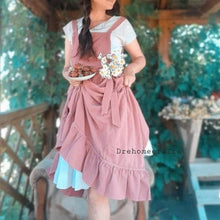 Load image into Gallery viewer, Cute aprons for women , ladies apron for sale near me , aprons with pockets , retro apron for women , kitchen cooking chef apron, ruffle pretty aprons with pockets, pink apron