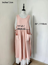 Load image into Gallery viewer, Cute plus size retro linen cotton apron with big pockets for womens