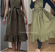 Load image into Gallery viewer, 50's style aprons, grandma style aprons, Scalloped ruffle edge vintage apron