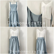 Load image into Gallery viewer, blue Green linen cooking aprons with pockets