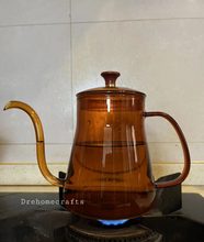 Lade das Bild in den Galerie-Viewer, Gooseneck kettle non electric | pour over kettle stovetop | glass coffee kettle | pour over coffee kettle