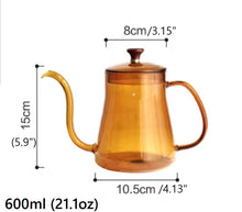 Lade das Bild in den Galerie-Viewer, Gooseneck kettle non electric | pour over kettle stovetop | glass coffee kettle | pour over coffee kettle