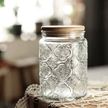 Load image into Gallery viewer, Farmhouse Airtight Glass Food Storage Container Jars set with wood lids