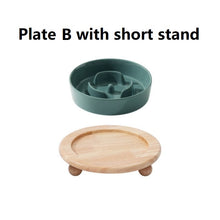 Lade das Bild in den Galerie-Viewer, Kleiner erhöhter Slow Feeder aus Keramik, Futternapf für kleine Hunde, Futternapf für Welpen, Slow Bowl, Welpennapf, Puzzle-Futternapf, Labyrinth-Futternapf