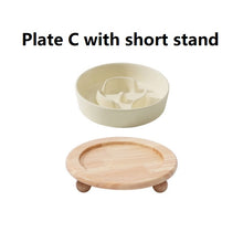 Lade das Bild in den Galerie-Viewer, Kleiner erhöhter Slow Feeder aus Keramik, Futternapf für kleine Hunde, Futternapf für Welpen, Slow Bowl, Welpennapf, Puzzle-Futternapf, Labyrinth-Futternapf
