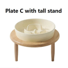 Lade das Bild in den Galerie-Viewer, Kleiner erhöhter Slow Feeder aus Keramik, Futternapf für kleine Hunde, Futternapf für Welpen, Slow Bowl, Welpennapf, Puzzle-Futternapf, Labyrinth-Futternapf