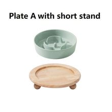 Lade das Bild in den Galerie-Viewer, Kleiner erhöhter Slow Feeder aus Keramik, Futternapf für kleine Hunde, Futternapf für Welpen, Slow Bowl, Welpennapf, Puzzle-Futternapf, Labyrinth-Futternapf