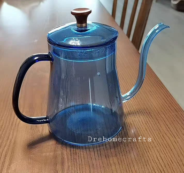 Blue Porcelain Coffee Maker Carafe Pot With Pour Over Dripper Filter Cup Set  