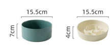 Lade das Bild in den Galerie-Viewer, Kleiner erhöhter Slow Feeder aus Keramik, Futternapf für kleine Hunde, Futternapf für Welpen, Slow Bowl, Welpennapf, Puzzle-Futternapf, Labyrinth-Futternapf