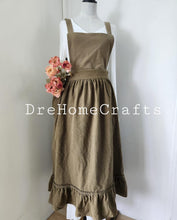 Load image into Gallery viewer, Green Linen Cooking Aprons with Pocket — Durable, Stylish &amp; Eco-Friendly
