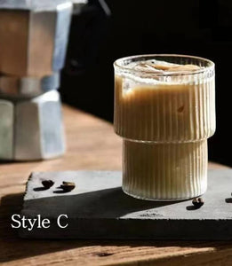 Glas mit Streifenmuster, Kaffeetasse, Latte-Glas, Cappuccinotasse, dekorative Kaffeetasse
