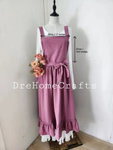Load image into Gallery viewer, Ladies full aprons with pockets, ruffled pinafore pretty aprons with pockets for sale, half waist apron dress for women cooking
