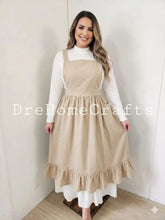 Lade das Bild in den Galerie-Viewer, beige Cute aprons for women , ladies apron for sale near me , aprons with pockets , retro apron for women , kitchen cooking chef apron
