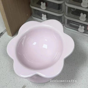 Raised pet food bowl , Elevated cute cat feeding bowl , dog feeding bowl Ceramic , raised cat food bowl , dog food bowl