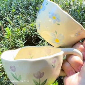 Ensemble de tasse à café à motif floral pour cadeau de tasse cadeau pour elle