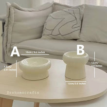 Charger l'image dans la galerie, Minimalist elevated ceramic cat bowl in neutral white, green, and gray-blue tones for modern home decor
