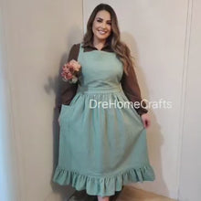 Load and play video in Gallery viewer, Cute aprons for women , ladies apron for sale near me , aprons with pockets , retro apron for women , kitchen cooking chef apron, ruffle pretty aprons with pockets
