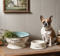 Cottage core aesthetic pet feeding bowls