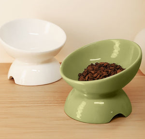 Elevated cat food bowl , cute cat feeding bowl , cat bowl Ceramic , raised cat food bowl , cat bowls with stand , dog food bowl , cat food container