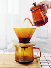 Lade das Bild in den Galerie-Viewer, Bunte Glas Kaffee Pour Over Kaffee Tropfkanne Slow Coffee Maker Kaffeetisch Geschenke Kaffeekaraffe Boho-skandinavisch
