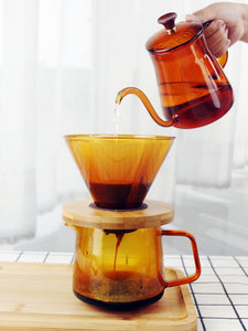 Bunte Glas Kaffee Pour Over Kaffee Tropfkanne Slow Coffee Maker Kaffeetisch Geschenke Kaffeekaraffe Boho-skandinavisch