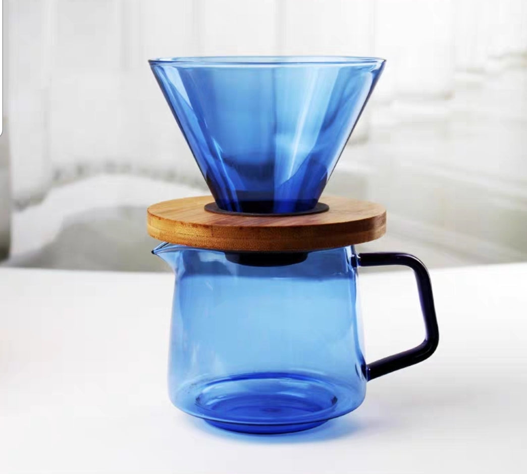 Colorful Glass Coffee Pour Over coffee Dripper pot Slow Coffee