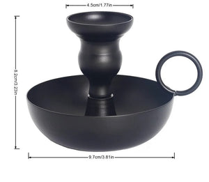 Taper candle holder , spiral taper candle holder , metal , candle holder , black , candle holder with handle , with bowl