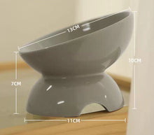 Load image into Gallery viewer, Elevated cat food bowl , cute cat feeding bowl , cat bowl Ceramic , raised cat food bowl , cat bowls with stand , dog food bowl , cat food container
