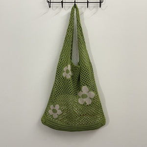 Floral pattern crochet bag , knitting bag , knitted bag , for groceries , shopping bag , gift for her