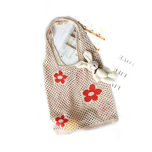 Canvas tote bag flower print, Simple Floral canvas tote bag with