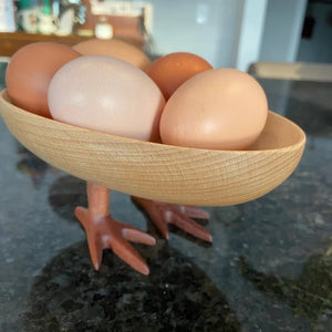 Wooden egg holder for counter Rustic Décor decorative plates