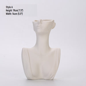 Vase sculptural en céramique vase élégant corps de femme vase pour fleurs vase de tête vase de corps féminin vase de corps courbé
